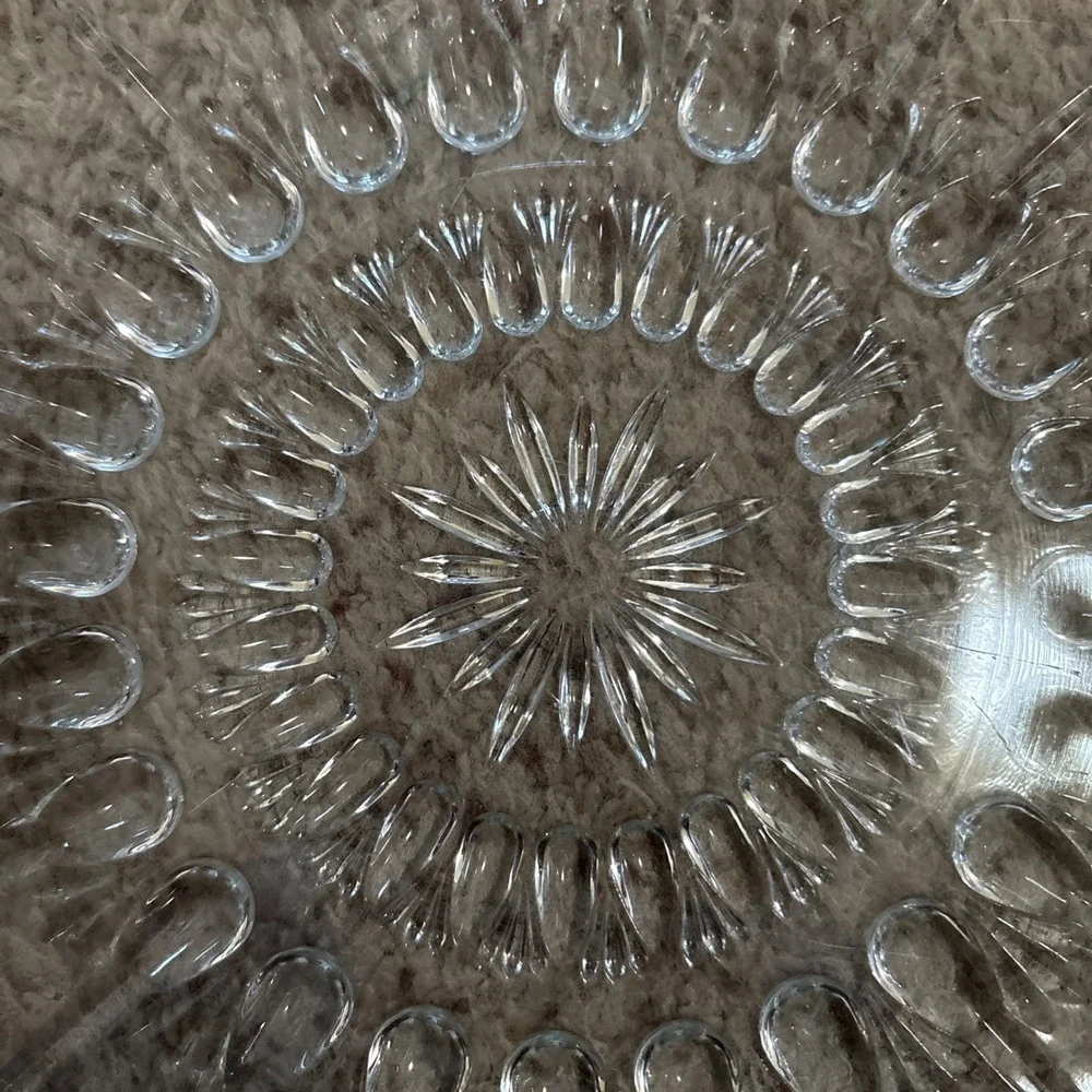 Vintage Mid Century Bubble Flower Sunflower Patterned Cake Plate